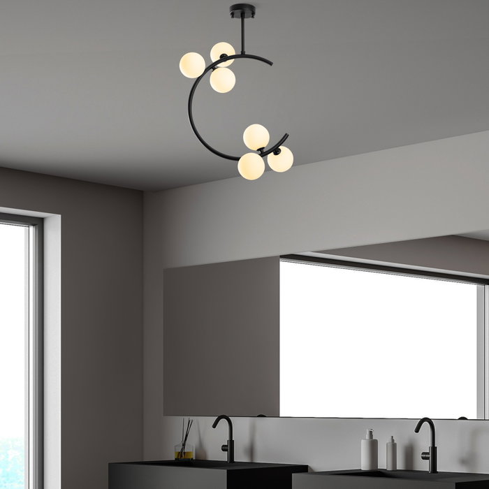 Opviq Luminar - 14125 Lámpara de araña de cuerpo metálico Negro Opviq Luminar - 14125 Lámpara de araña de cuerpo metálico Negro
